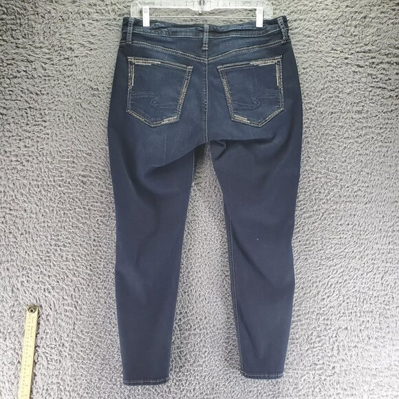 Silver Jeans Womens 31 Dark Blue Avery Skinny Stretch Denim - Picture 9 of 10